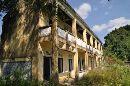 Abandoned school on Cat Ba Island in Ha Long Bay, Vietnam.の写真素材