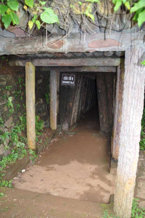 Entrance of the Vinh Moc tunnels near the former DMZ, Vietnam.の写真素材