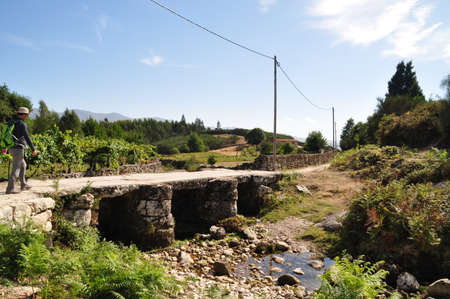 Bridge in the mountains in the north of Portugal.の写真素材