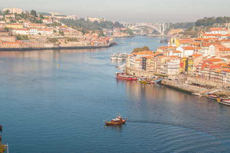 View on the Douro river in Porto, Portugalの写真素材
