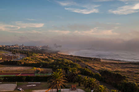 View on the beach of Espinho, in the north of Portugal.の写真素材