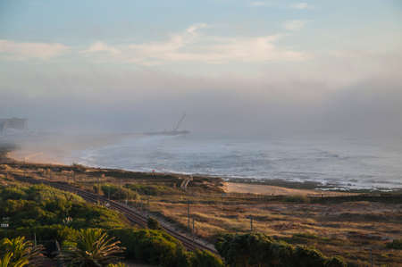 View on the beach of Espinho, in the north of Portugal.の写真素材