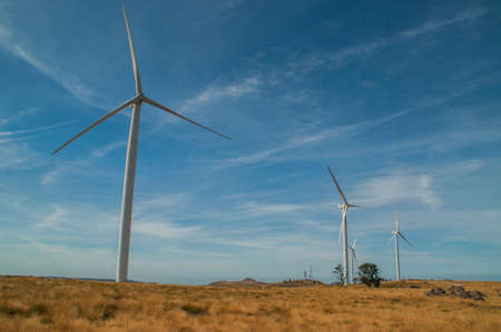 Windmills in the mountains near Arouca, Portugal.