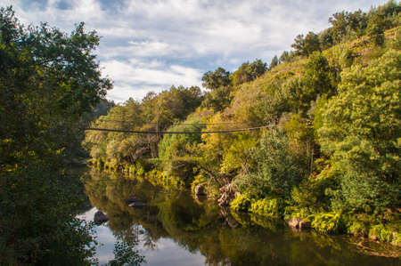 View on the river Paiva, Portugal.の写真素材