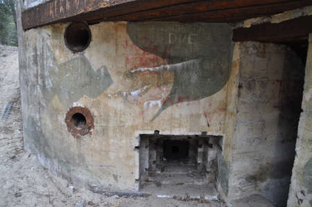 Old bunker on the island of Terschelling, The Netherlandsの写真素材