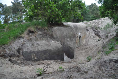 Old bunker on the island of Terschelling, The Netherlandsの写真素材