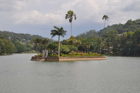 View on Kandy Lake in Sri Lanka.の写真素材