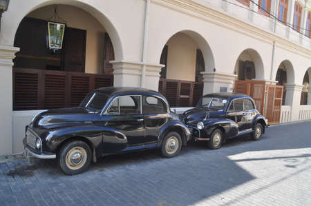 Restored cars in the city of Galle, Sri Lanka.の写真素材