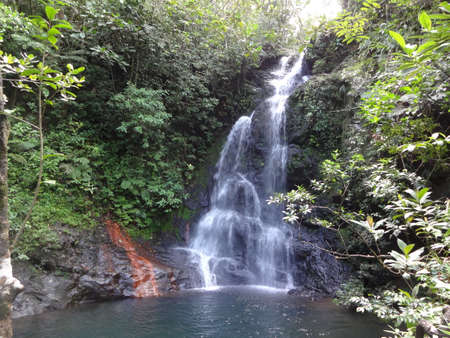 Waterfall in the Cockscomb Basin Wildlife Sanctuary in Belize.の写真素材