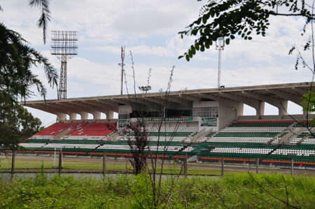 Abandoned booth of the Republican Stadium in Sukhumi, Abkhazia.の写真素材