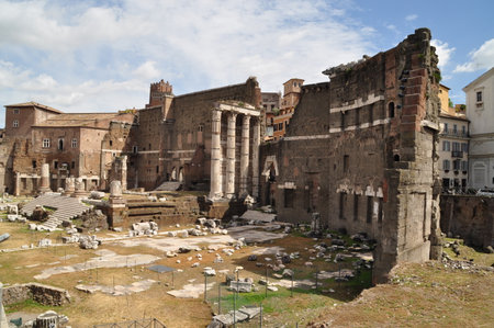 The remains of Trajan's Forum in Rome, Italy.の写真素材