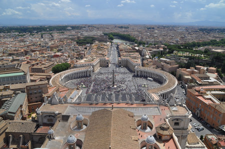 Square of St. Peter's Basilica in Vatican City, Italy.の写真素材