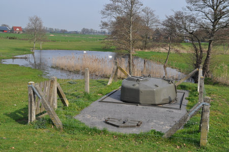 Bofors bunker at the former IJssel line, Olst, The Netherlandsの写真素材