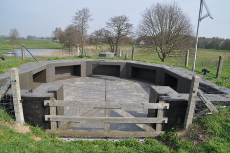 Bofors bunker at the former IJssel line, Olst, The Netherlandsの写真素材