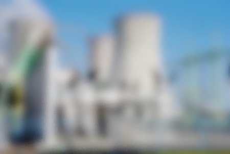 Background blur,coal power plant throughtfrosted glassの写真素材