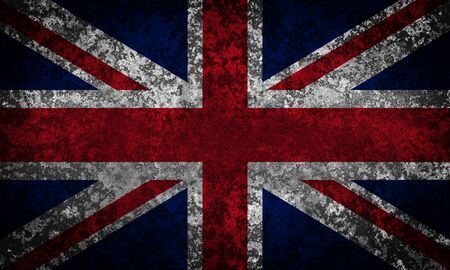 Old grunge Union Jack, Great Britain flagの写真素材