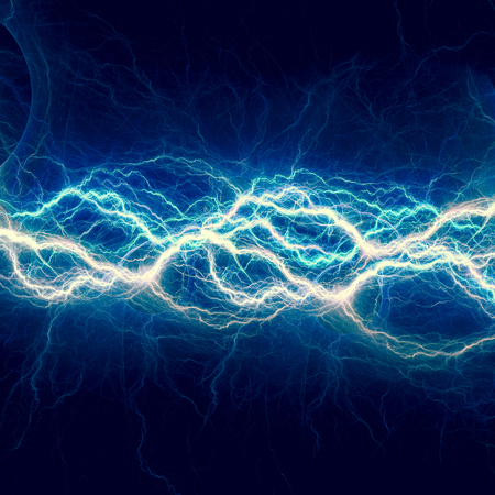 Electric lighting, abstract blue storm