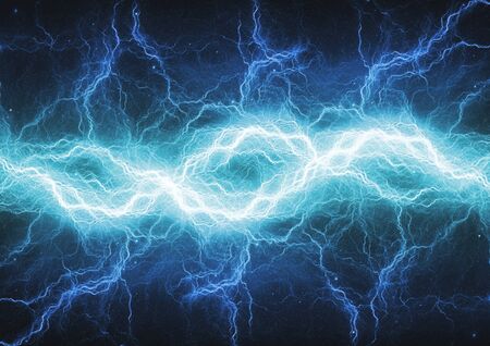 Fire and ice abstract lightning background, clash of the elementsの写真素材