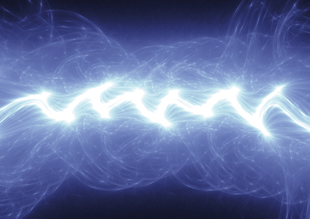 Blue lightning background, plasma and power concept