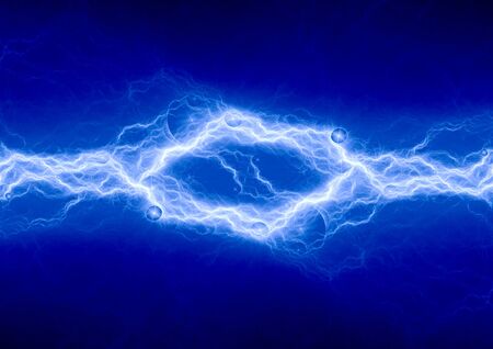 Blue lightning, abstract plasma lightning
