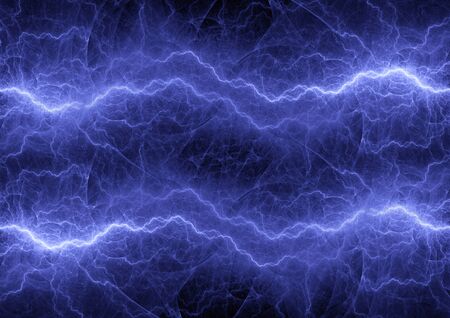 Blue lightning, power and plasma background
