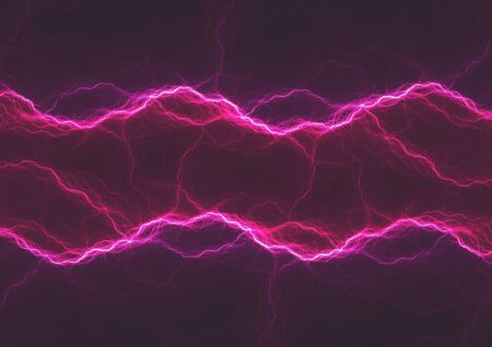 Dark purple lightning, abstract electrical backgroundの写真素材