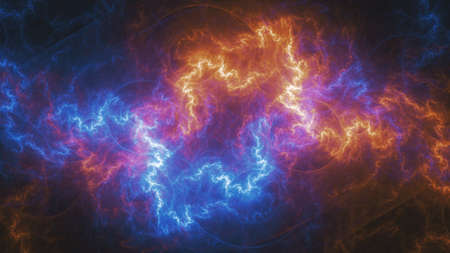 Fire and ice lightning, abstract electrical