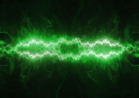 Green lightning, abstract energy background