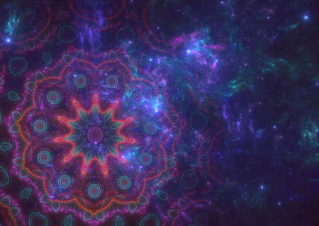 Mandala in space, esoterical stars background