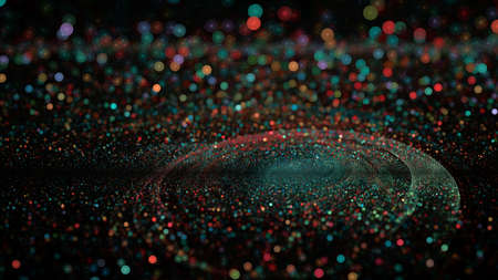 Fractal bokeh background, abstract colorful lights