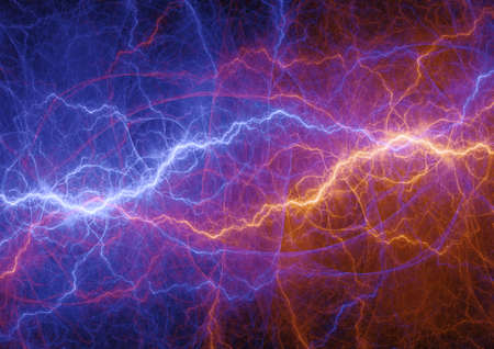 Cool abstract lightning, fire and ice energyの写真素材