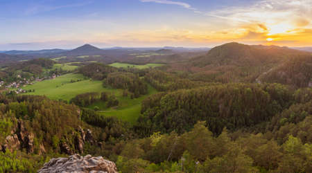 View of the landscape in Czech switzerland national parkの写真素材
