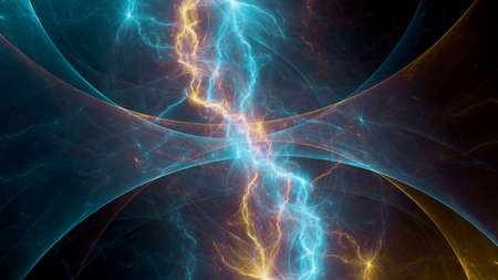 Fire and ice plasma lightning, abstract energy and electricity background