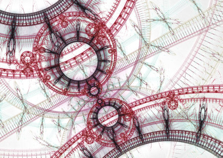Mechanical fractal, abstract steampunk backgroundの写真素材