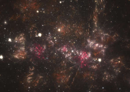 Deep space background, stars and clouds