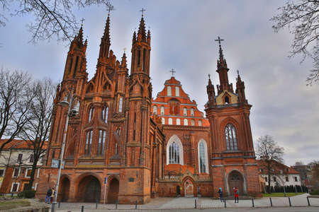 VILNIUS, LITHUANIA - DECEMBER 29, 2016: St Anne's Church and Bernardine Churchのeditorial素材