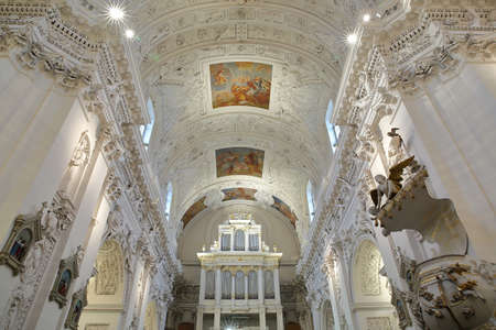 VILNIUS, LITHUANIA - DECEMBER 31, 2016: The interior of St Peter and St Paul's Church with over 2000 stucco mouldings representing miscellaneous religious and mythological scenesのeditorial素材