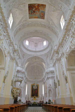 VILNIUS, LITHUANIA - DECEMBER 31, 2016: The interior of St Peter and St Paul's Church with over 2000 stucco mouldings representing miscellaneous religious and mythological scenesのeditorial素材