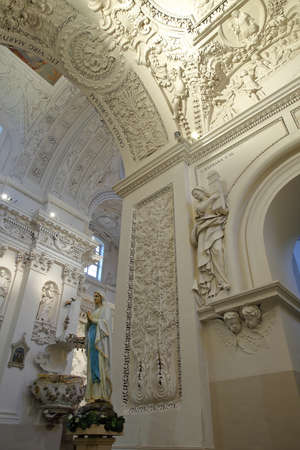VILNIUS, LITHUANIA - DECEMBER 31, 2016: The interior of St Peter and St Paul's Church with over 2000 stucco mouldings representing miscellaneous religious and mythological scenesのeditorial素材