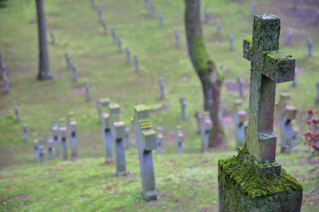 VILNIUS, LITHUANIA - DECEMBER 31, 2016: Antakalnis Cemetery with Polish soldiers' graveyardのeditorial素材