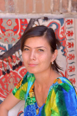 SAMARKAND, UZBEKISTAN - MAY 17, 2011: Portrait of a beautiful Uzbek young womanのeditorial素材