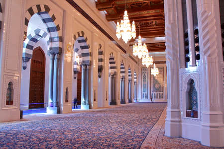 MUSCAT, OMAN - FEBRUARY 9, 2012: The prayer room at Sultan Qaboos Grand Mosque in Muscat