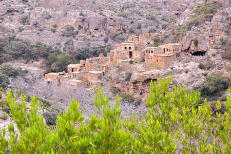 OMAN: An abandonned village in  Saiq Plateau (Western hajar)の写真素材