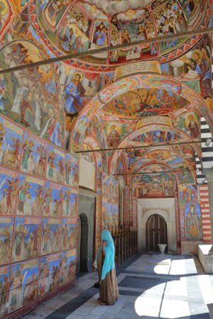 RILA, BULGARIA - JULY 23, 2015: Frescoes at Rila monasteryのeditorial素材