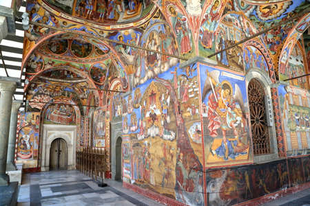 RILA, BULGARIA - JULY 23, 2015: Frescoes at Rila monasteryのeditorial素材