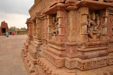 MENAL, RAJASTHAN, INDIA - DECEMBER 11, 2017: Hindu temple with carvings in the foreground. Menal is located 54 km from Chittorgarhのeditorial素材