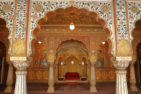 BIKANER, RAJASTHAN, INDIA - DECEMBER 23, 2017: Interior of Gaj Mandir at Junagarh fortのeditorial素材