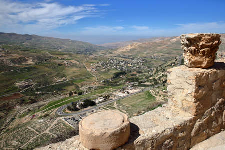 General view of the valley from Kerak Castle, Kerak, Jordan, Middle East