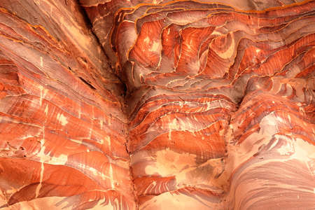 Colorful sandstone in Petra, Jordan, Middle East. In Petra rock tombs were carved into the sandstone...