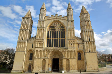 The main entrance of the Cathedral in Rochester, UKの写真素材